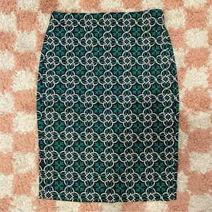 J. Crew Lattice Medallion Printed Pencil Skirt Sz 00